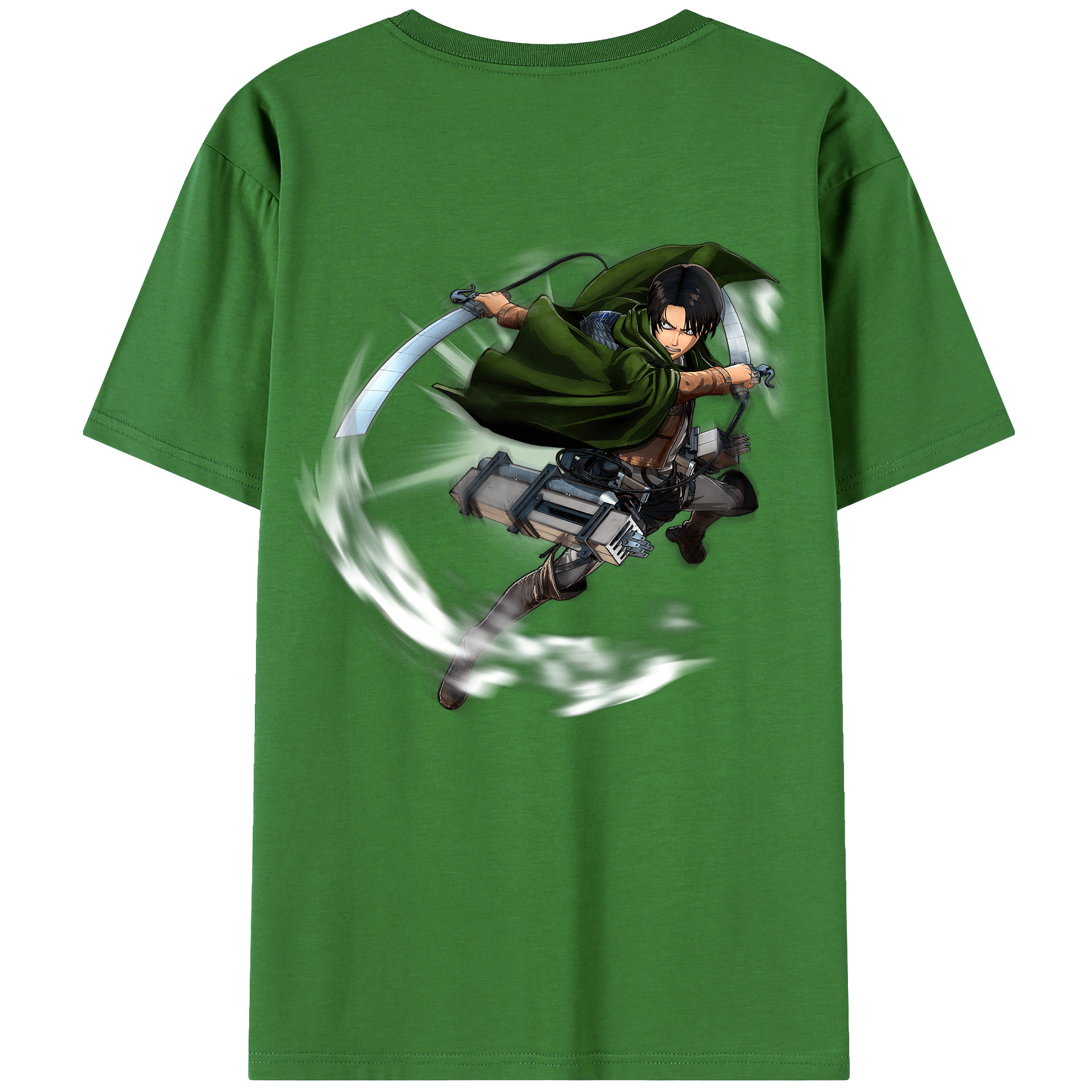 （画像用） 進撃の巨人 リヴァイ·アッカーマン Attack on Titan Levi Ackerman レディース半袖Tシャツ(バックプリント)